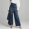 thumbnail image 2 of BILIKEYU Womens Baggy Jeans Wide Leg Denim Pants Y2k 90s Vintage Hip Hop Loose Long Trousers Streetwear, Dark Blue, 2 of 4