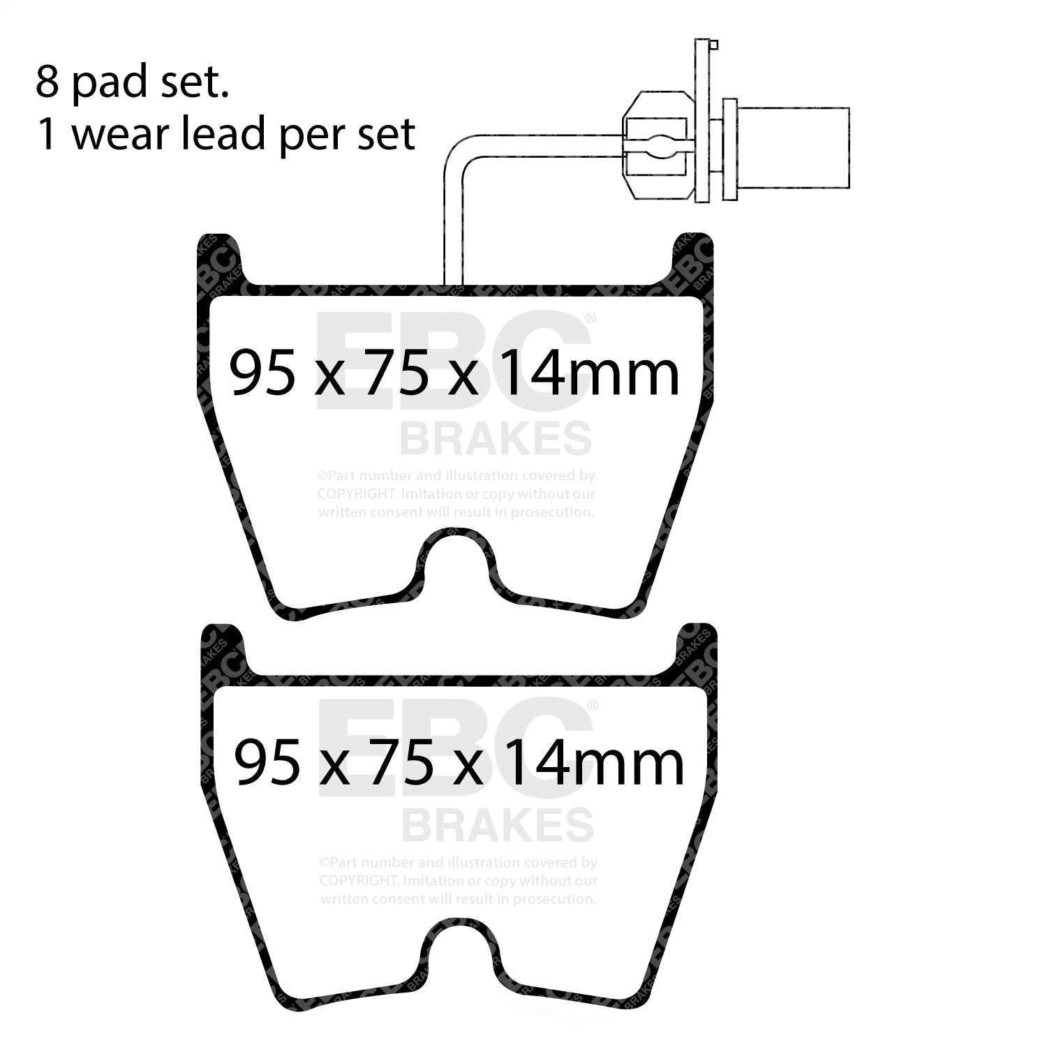 EBC Brakes Bluestuff NDX Trackday Brake Pad Set Fits select: 2013-2015 AUDI RS5, 2017-2018 AUDI R8