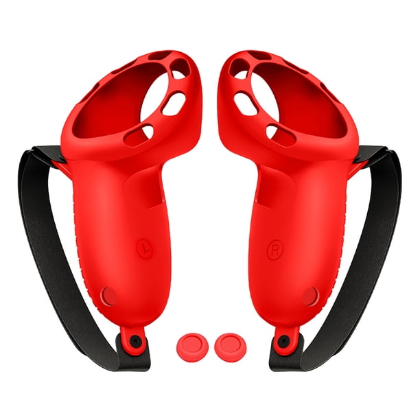 DQrwqpou Controladores Silicona Grip Cover 2 Rocker para Meta Quest 3 (rojo)