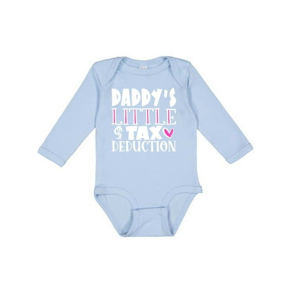 Inktastic Daddy's Little Tax Deduction Pink Hearts Boys or Girls Long Sleeve Baby Bodysuit
