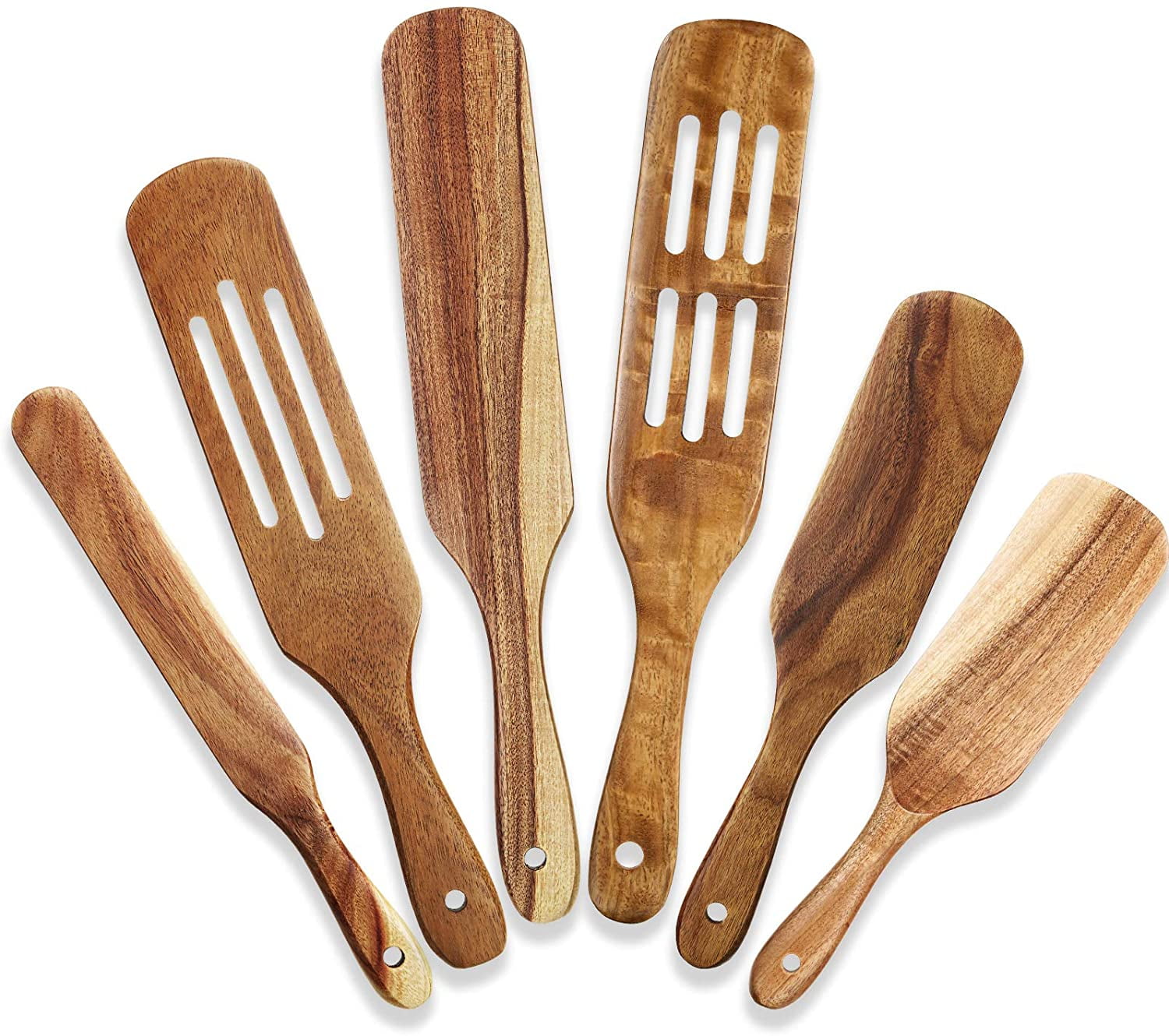 6 Pieces Wooden Spurtles Kitchen Tools Natural Spurtle Utensils Set ...
