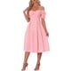 thumbnail image 4 of Vestido Vintage de Gingham para Mujeres Inspire Chic con Tirantes Espagueti, Off Shoulder, Vestido de Cuadros, Rosa, XS, 4 of 5