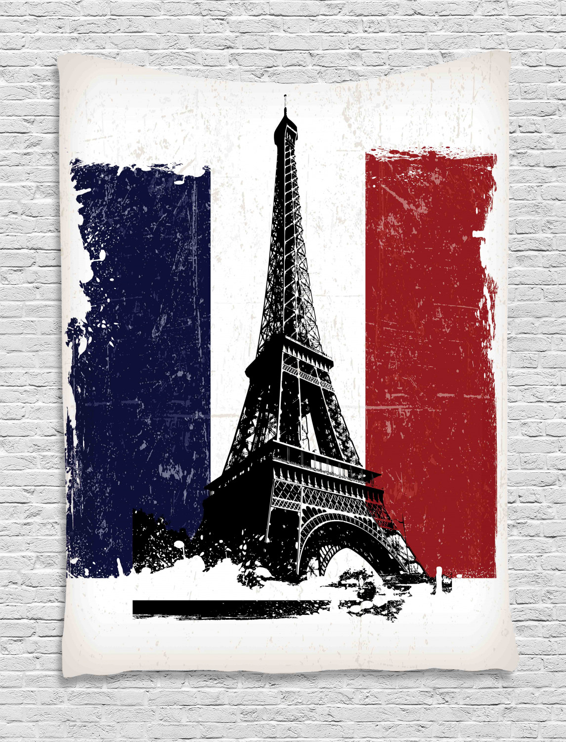 France Tapestry Grunge Weathered Design National French Flag With Eiffel Tower Wall Hanging For Bedroom Living Room Dorm Decor Coconut Vermilion Indigo Black By Ambesonne Walmart Com Walmart Com
