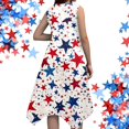 thumbnail image 3 of Vestido Del 4 de Julio Para Mujer, Holgado, Con Estampado de Bandera, Fluido, Maxi, Informal, Para Playa, Cuello En V, Sin Mangas, Vestido Largo de Verano Con Bolsillos, 3 of 3