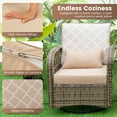 thumbnail image 5 of Gymax Set of 3 Wicker Swivel Rocker Set 2 Rocking Chairs w/Coffee Table, 5 of 5