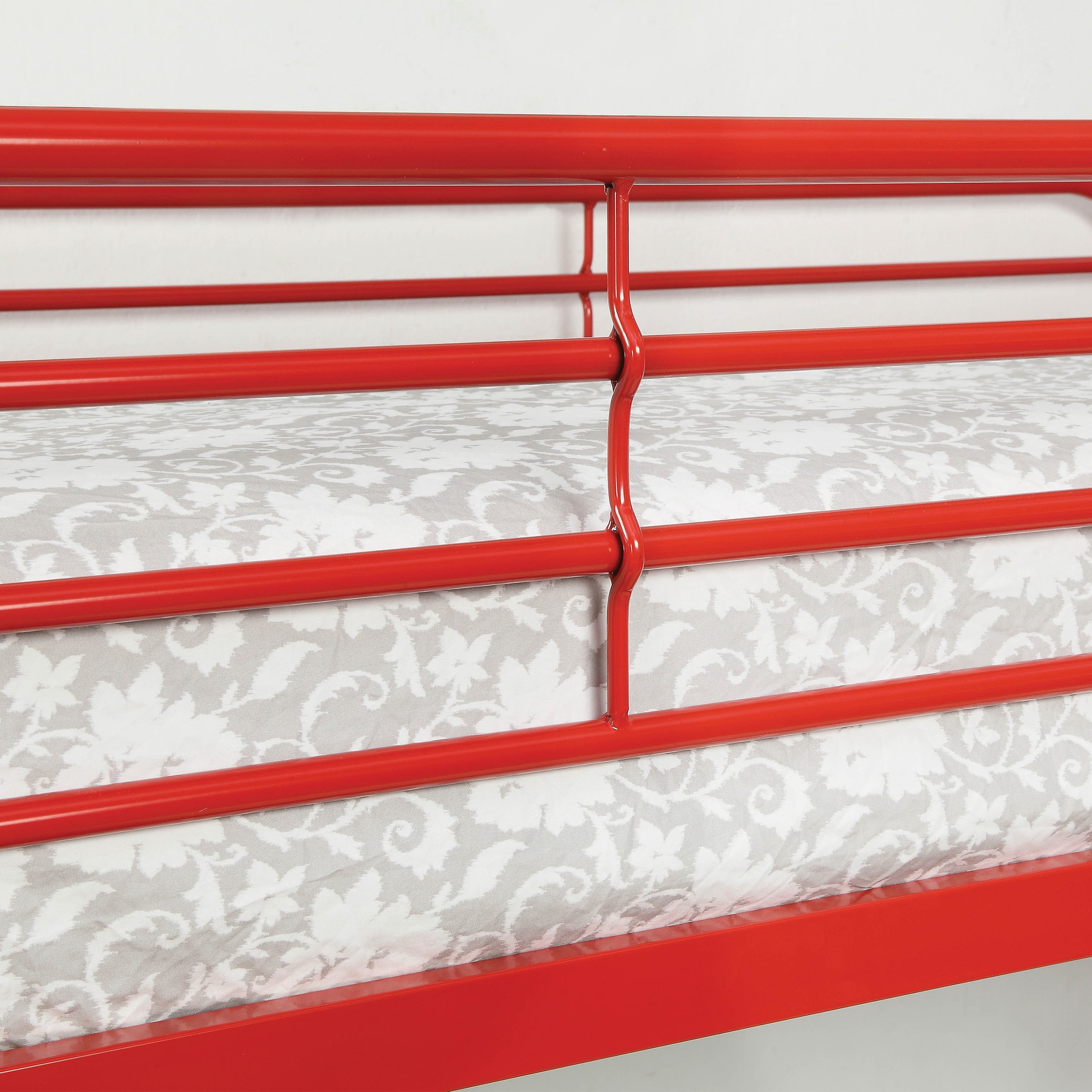 Furniture of America Wade Transitional Metal Bunk Bed, Twin/Full, Red