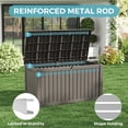 thumbnail image 5 of Bifanuo 150 Gallon Deck Box, Outdoor Storage Box, Large Waterproof Resin Indoor Storage Box with Built-in Steel Beams for Patio, Cushions, Pool Supplies, 5 of 9