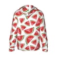 thumbnail image 3 of Fotbe Hand Drawn Watermelon Men's Women's UPF 50+ Sun Protection Jacket Hooded Cooling Shirt with Pockets Hiking Outdoor Performance-Large, 3 of 9