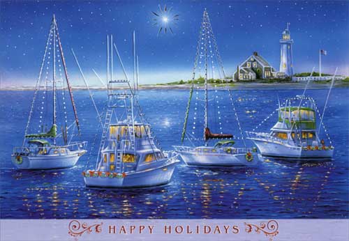 Red Farm Studios Sailboats and Yachts Nautical Christmas Card - Walmart.com - Walmart.com