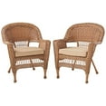 thumbnail image 2 of Jeco Chaise en Osier avec Coussin Beige, Ensemble de 2, Miel/W00205-, 2 of 4