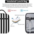 thumbnail image 4 of Unisex Travel Lunch Bags for Reusable Lunch Box Funny Lunch Cooler Bags for Work/Picnic/Office/Hiking/Outdoor/Camping/Fishing, for Black White Striped, 4 of 6
