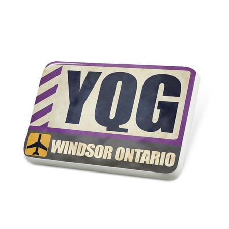 Porcelein Pin Airportcode YQG Windsor Ontario Lapel Badge – NEONBLOND
