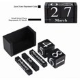 thumbnail image 3 of Wooden Perpetual Calendar Cube Calendar Block Month Date Display Home Office Decor (Black), 3 of 4