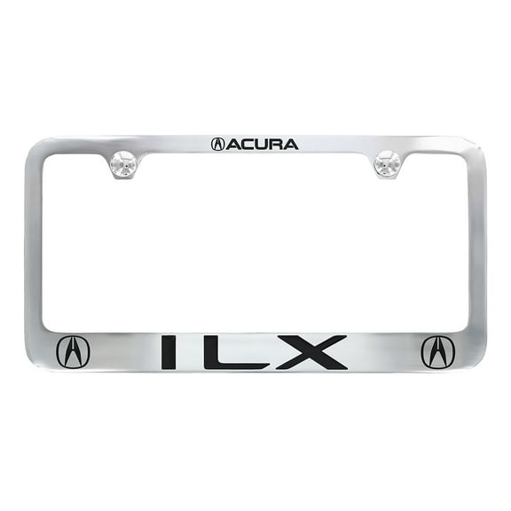 Acura ILX Wordmark Chrome plated Brass Metal License Plate Frame Holder 2 Hole