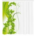 thumbnail image 3 of Ambesonne Green Shower Curtain, Blooming Fantasy Flora, 69"Wx70"L, Apple Green White, 3 of 3