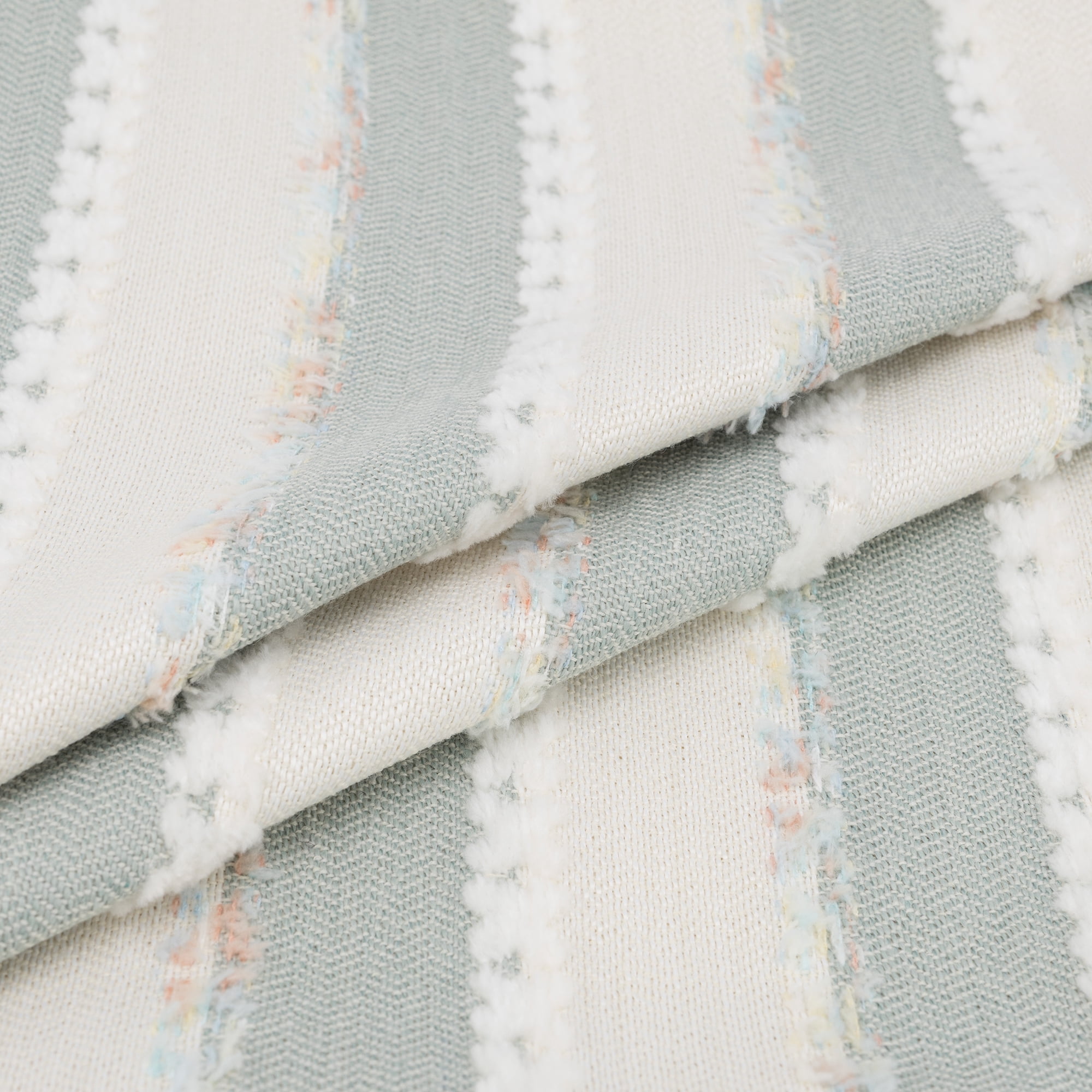 Unique Bargains 2Pcs Textured Frayed Striped Throw Pillow Covers Bean Green 18"x18"