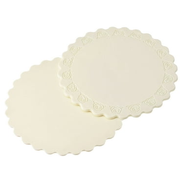 Uxcell 105mm Round Coasters Soft PVC Cup Mat Pad for Tableware White 6 Pcs