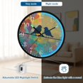 thumbnail image 5 of Voice Activated Clock with Glow Light 12 Inch Large Silent Wall Clock Battery Operated for Home Decor Birds on A Wire, 5 of 8