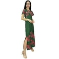 thumbnail image 4 of Bimba Women's Floral Print Georgette Dress Sleeve Green Summer Wear-26, 4 of 6