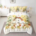 thumbnail image 2 of Manfei Christmas Reindeer 7-Piece King Bedding Set,Cartoon Xmas Snowman Yellow White,Breathable Reversible Decor For Kids, 2 of 8