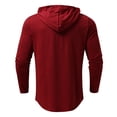 thumbnail image 3 of New Mens Shirt T-Shirts Breathable Long Sleeve Cotton Pullover Comfy Button, 3 of 8