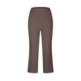 thumbnail image 6 of ZQUUVOU Women's Wide Leg Pants Solid Color Comfortable Summer Casual Straight Leg Pants Coffee, 6 of 6