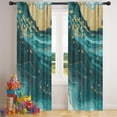 thumbnail image 5 of Blackout Kids Curtains,Teal Gold Marble Pattern Childrens Insulated Curtains Set Of 2,Bedroom Essentials,Toddler Room Decor 42"x84", 5 of 5