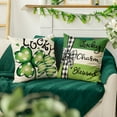 thumbnail image 5 of Sm:)e Saint Patricks Day Pillow Covers Set of 4, 18x18Inch Lucky Charm Polka Dot Shamrock Outdoor Cushion Case for Sofa Couch, 5 of 6