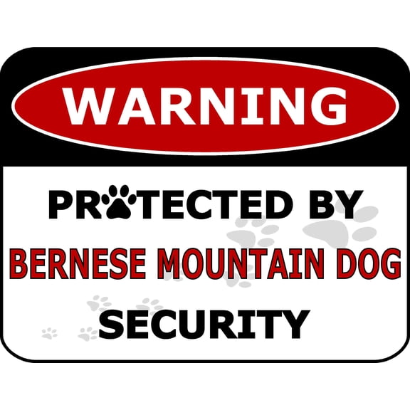 PCSCP Warning Protected by Bernese Mountain Dog Security 11.5 inch by 9 inch Laminated Dog Sign