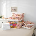 thumbnail image 4 of Erosebridal Bed in A Bag Groovy Flower Comforter Set Queen,Butterfly Daisy Doodle Bedding Set for Women,Cartoon Hippie Reversible Bed Sets with Sheet Set Cushion Covers 7 Piece, 4 of 4
