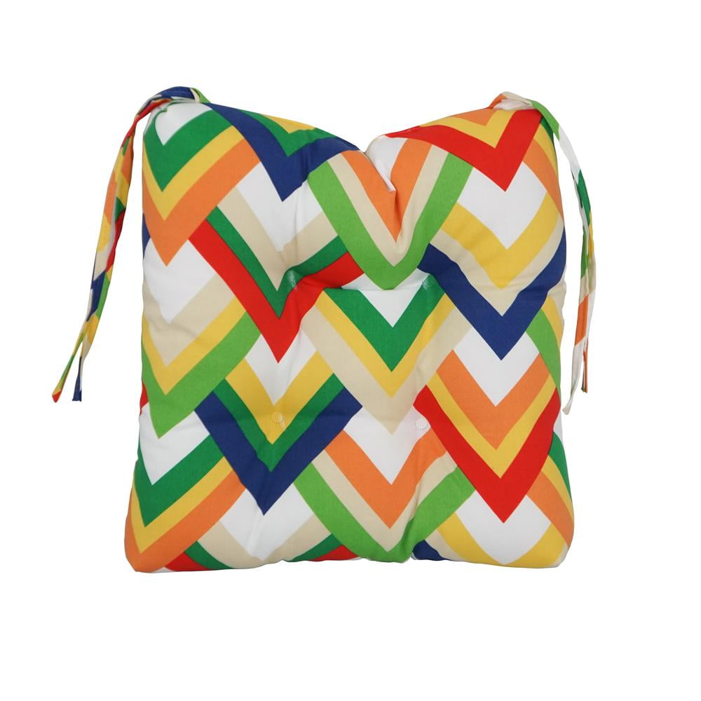 16-inch Spun Polyester Outdoor Square Tufted Chair Cushions (Set of 2) 916X16SQ-T-2CH-OD-119
