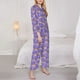 thumbnail image 3 of Fotbe Pugs and Flowers Conjunto de Pijama de Manga Larga para Mujer con Estampado, Ropa de Dormir de 2 Piezas, Conjunto de Casa Suave y Cómodo con Bolsillos-X-Large, 3 of 7
