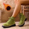 thumbnail image 7 of Womens Combat Boots Faux Suede Lace Up Chunky Platform Lightweight Non Slip Work Hiking Booties, 7 of 7
