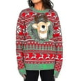 thumbnail image 1 of Chandail Adulte Rouge et Vert 3d T-rex Chandail de Noël Laid Y1, 1 of 3