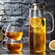 thumbnail image 3 of Jarra de vidrio transparente con tapa para servir agua fría o caliente, té helado o bebidas. tal como se describe, 3 of 8