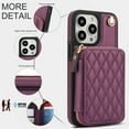 thumbnail image 4 of Compatible with iPhone 13 Pro 6.1 inch Wallet Phone Case Tempered Glass Screen Protector Wrist Crossbody Strap Stand Credit Card Holder RFID Slot Cell Cover for iPhone13Pro 5G Women Girls Dark Purple, 4 of 9