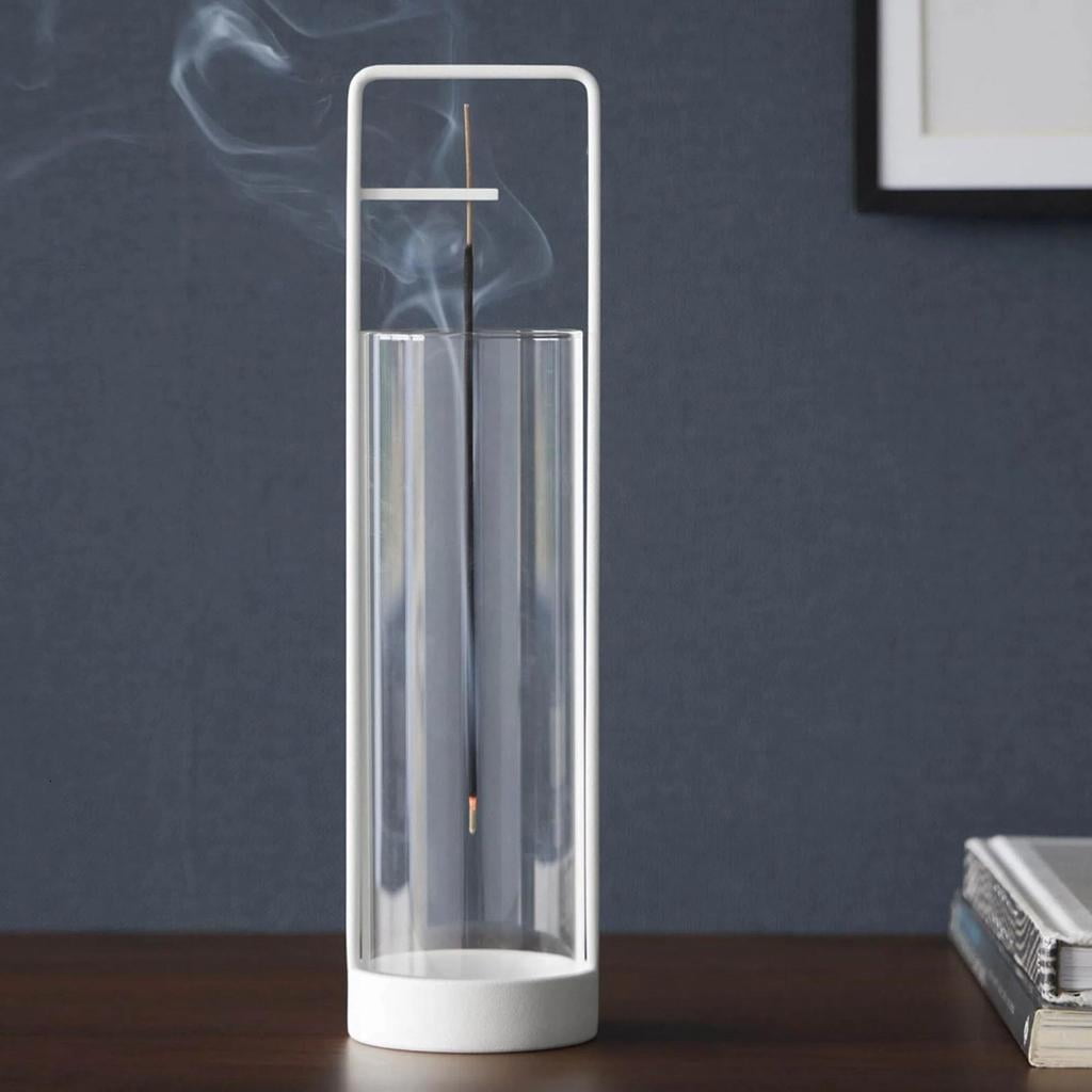 Giaone Removable Glass Ashes Catcher Incenses Stick Holder Stand for Meditations Room Use