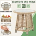 thumbnail image 4 of AVAWING Patio Rattan Bistro Set of 3, Outdoor Wicker Furniture Chairs with Table & Cushions, Yellow, 4 of 8