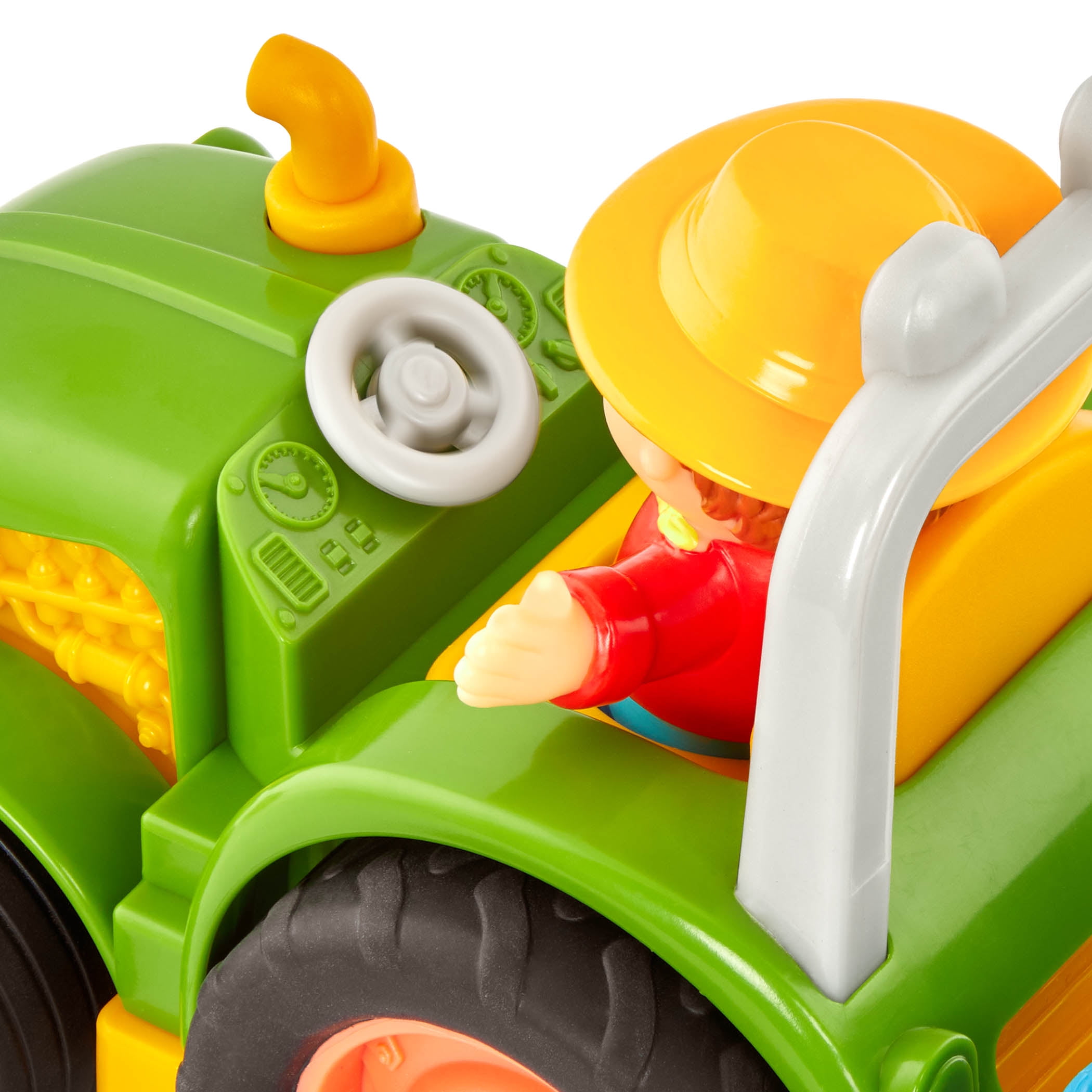 Battat Farming Fun Tractor with 7 Pieces Lights and Sounds, Toddler and Preschool Toys