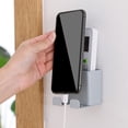 thumbnail image 4 of enqiretly Wall Hanging Remote Controller Bracket Home Mobile Phone Rack No Hole Charging Storage Box, 4 of 6
