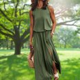 thumbnail image 3 of Vestido Sin Mangas Vestido sin mangas de verano Elegante vestido largo maxi Ropa femenina (Verde oscuro M) Cgtredaw para Mujer Verde oscuro T XL, 3 of 6