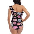 thumbnail image 6 of Yiaed Elements Print Women One Piece Swimsuits Tummy Control One Shoulder Bathing Suits Pattern Ruffle Swimwear-Medium, 6 of 8