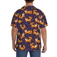 thumbnail image 3 of Lsque Stars and Fox Cute print Men's Cuban Collar Short Sleeve Shirt Summer Beachwear Casual Button Down Fashionable Vacation Leisure Shirt-XX-Large, 3 of 7