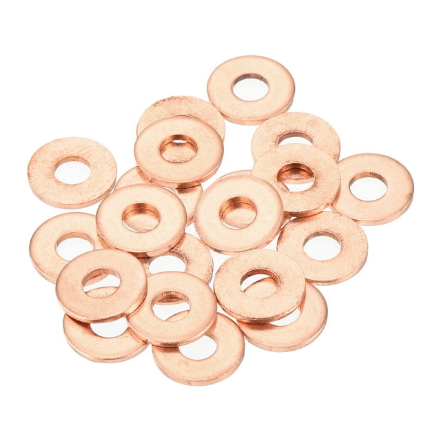 Uxcell Flat Copper Washers Copper Flat Sealing Ring Copper 22 pack 4x10x1mm