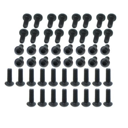 High-Strength Black 10.9 Grade Carbon Steel Round Head Hex Socket Screws M2X12(50pcs)