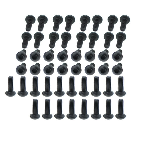 High-Strength Black 10.9 Grade Carbon Steel Round Head Hex Socket Screws M2X12(50pcs)