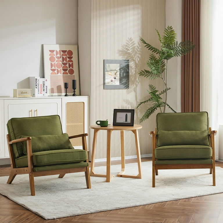 Ktaxon Accent Chair, Solid Wood Frame, Fabric Upholstered