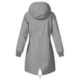 thumbnail image 3 of Women's Outdoor Rain Jacket with Hood, Plus Size Waterproof Windbreaker Trench Coat with Pockets Gray S, 3 of 7