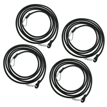 Unique Bargains 4 Pcs Strong Elastic Strapping Rope Tie Down Moving Straps with Hook for Motorcycle 300cm 118.11" Black