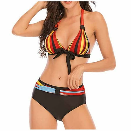 

Swimsuit for Women Crossover Bustier High Waist Bikini Bademode Tankinis Traje de Baño Mujer Flyaway Bathing Suits 2 Piece Swimwear Push Up Bauchweg Einteiliger Bademode